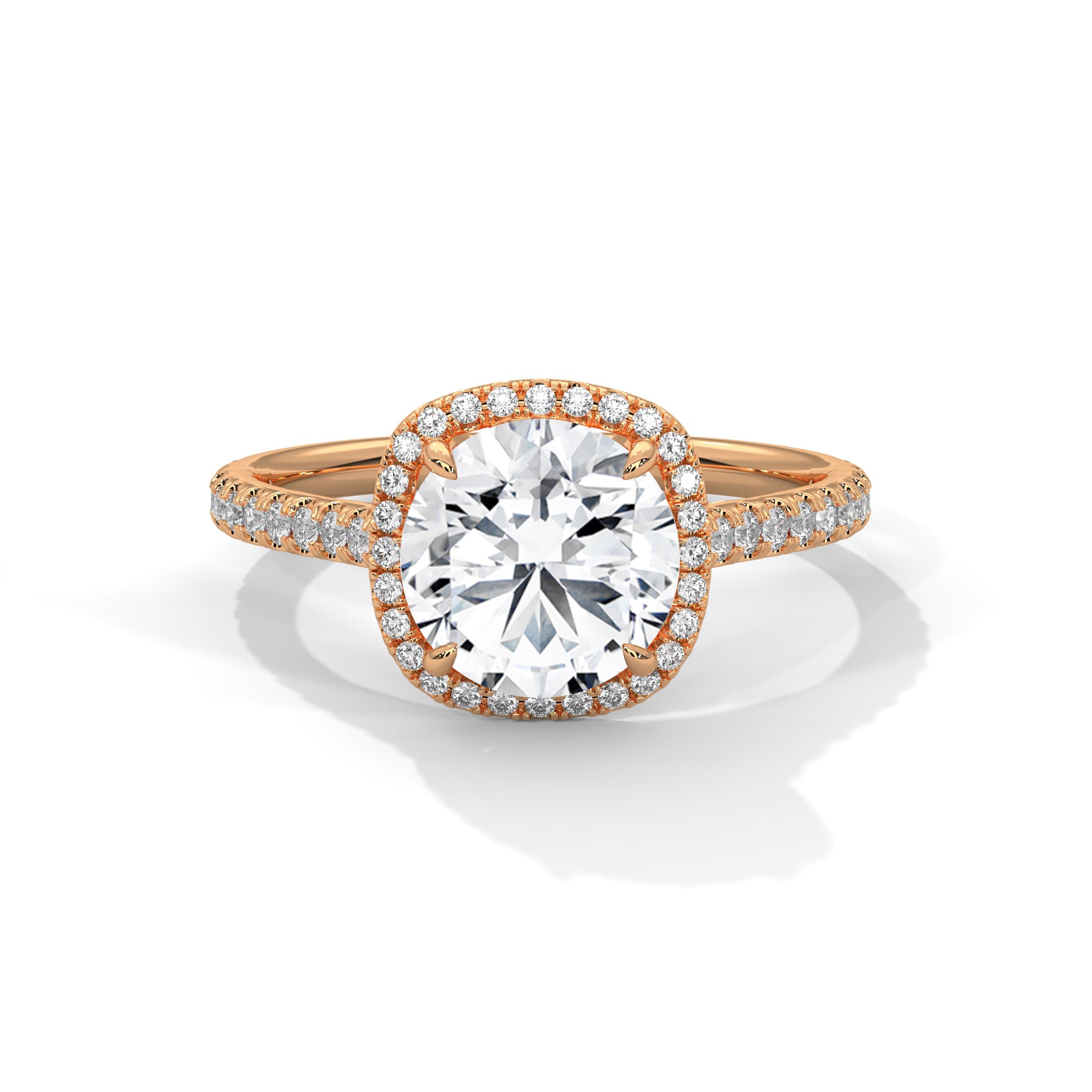 Seraphina Glow 1.5 CT Lab Grown Cushion-Cut Diamond Halo Ring | 1.86 CTW